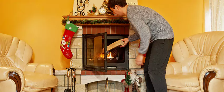 Rusted Metal Fireplace Restoration in Upland, California